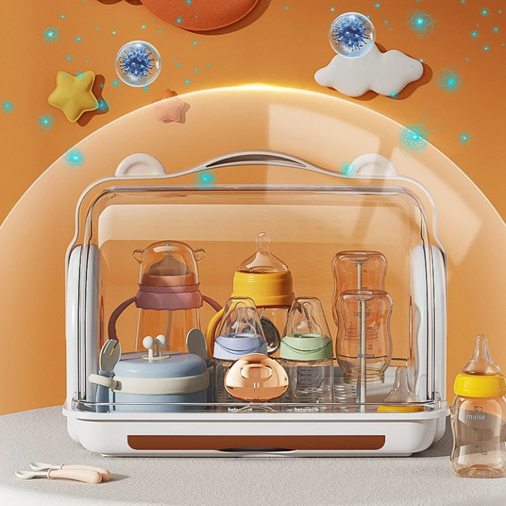 PureBabyCo Transparent Baby Bottle & Dish Rack – Hygienic & Organize