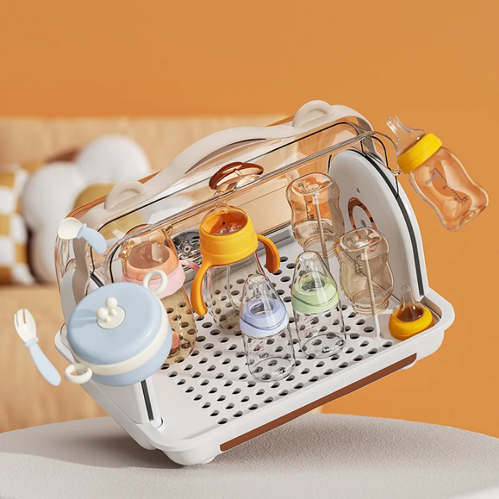 PureBabyCo Transparent Baby Bottle & Dish Rack – Hygienic & Organize
