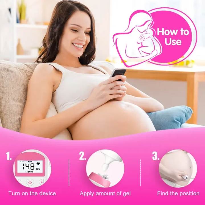 PureBabyCo Portable Fetal Doppler – Track Baby’s Heartbeat at Home